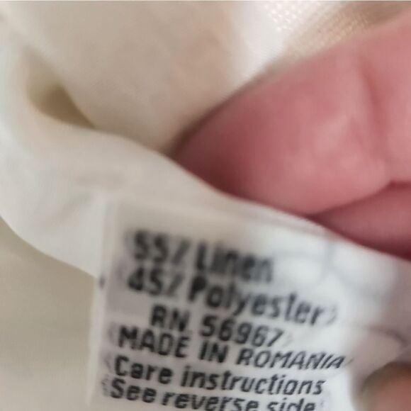 Gloria Vanderbilt 8 White LINEN Blend Embroidered Lined Women’s Skirt Suit - Picture 3 of 13